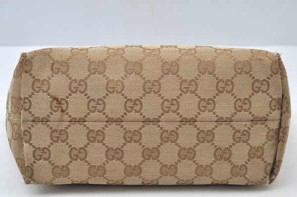 Authentic GUCCI Vintage Hand Tote Bag Purse GG Canvas Leather 139261 Beige 5275I