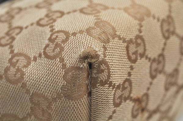 Authentic GUCCI Vintage Hand Tote Bag Purse GG Canvas Leather 139261 Beige 5275I