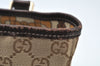 Authentic GUCCI Vintage Hand Tote Bag Purse GG Canvas Leather 139261 Beige 5275I