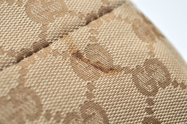 Authentic GUCCI Vintage Hand Tote Bag Purse GG Canvas Leather 139261 Beige 5275I