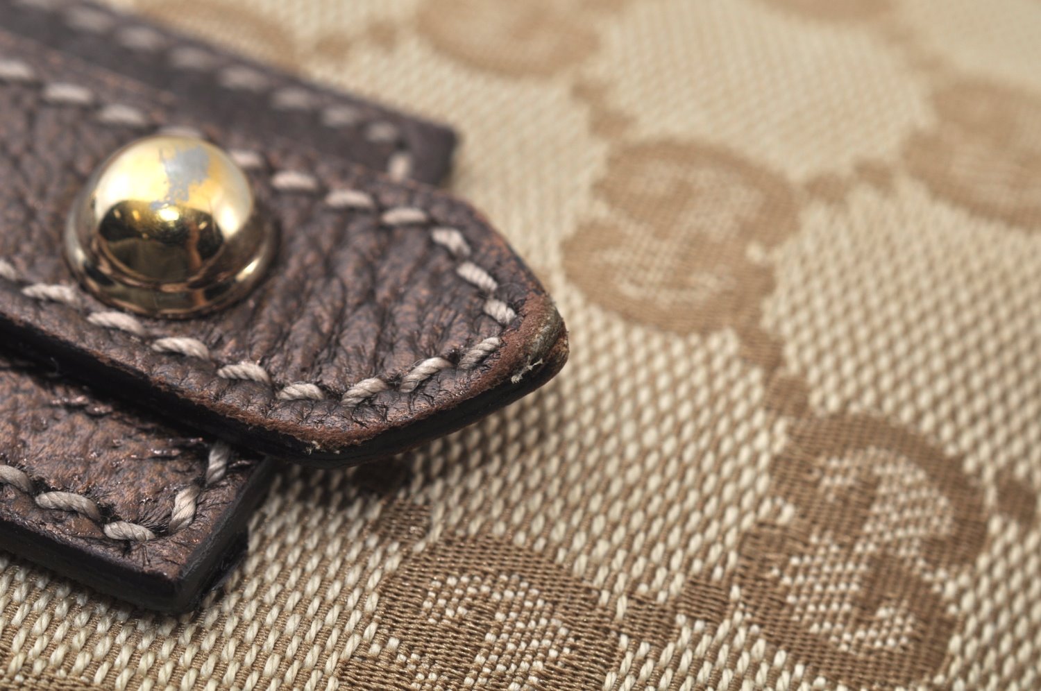 Authentic GUCCI Vintage Hand Tote Bag Purse GG Canvas Leather 139261 Beige 5275I