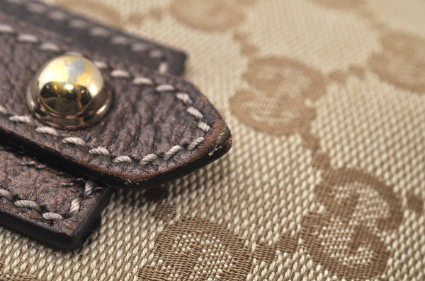 Authentic GUCCI Vintage Hand Tote Bag Purse GG Canvas Leather 139261 Beige 5275I