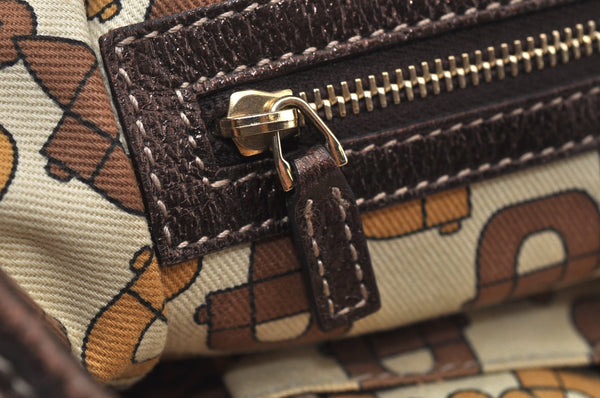 Authentic GUCCI Vintage Hand Tote Bag Purse GG Canvas Leather 139261 Beige 5275I