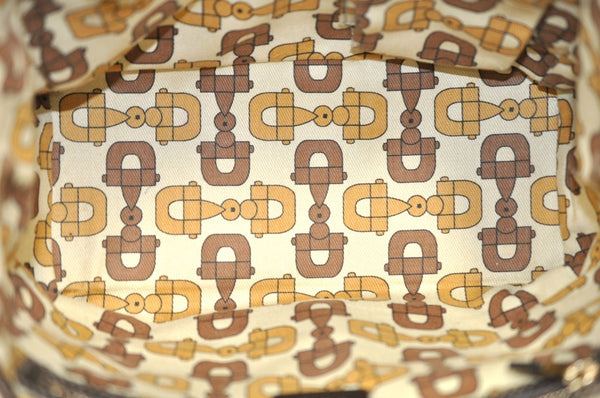 Authentic GUCCI Vintage Hand Tote Bag Purse GG Canvas Leather 139261 Beige 5275I