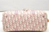 Authentic Christian Dior Trotter No.1 Hand Bag Purse PVC Enamel Pink 5275K