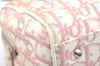 Authentic Christian Dior Trotter No.1 Hand Bag Purse PVC Enamel Pink 5275K