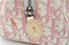 Authentic Christian Dior Trotter No.1 Hand Bag Purse PVC Enamel Pink 5275K