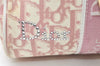 Authentic Christian Dior Trotter No.1 Hand Bag Purse PVC Enamel Pink 5275K
