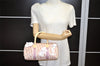 Authentic Christian Dior Trotter No.1 Hand Bag Purse PVC Enamel Pink 5275K