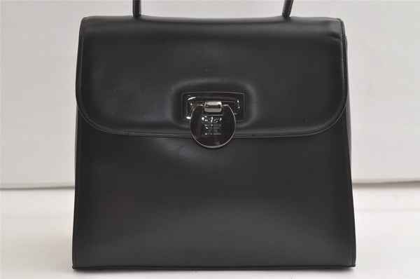 Authentic GIVENCHY Vintage Leather 2way Hand Bag Pursse Black 5276K