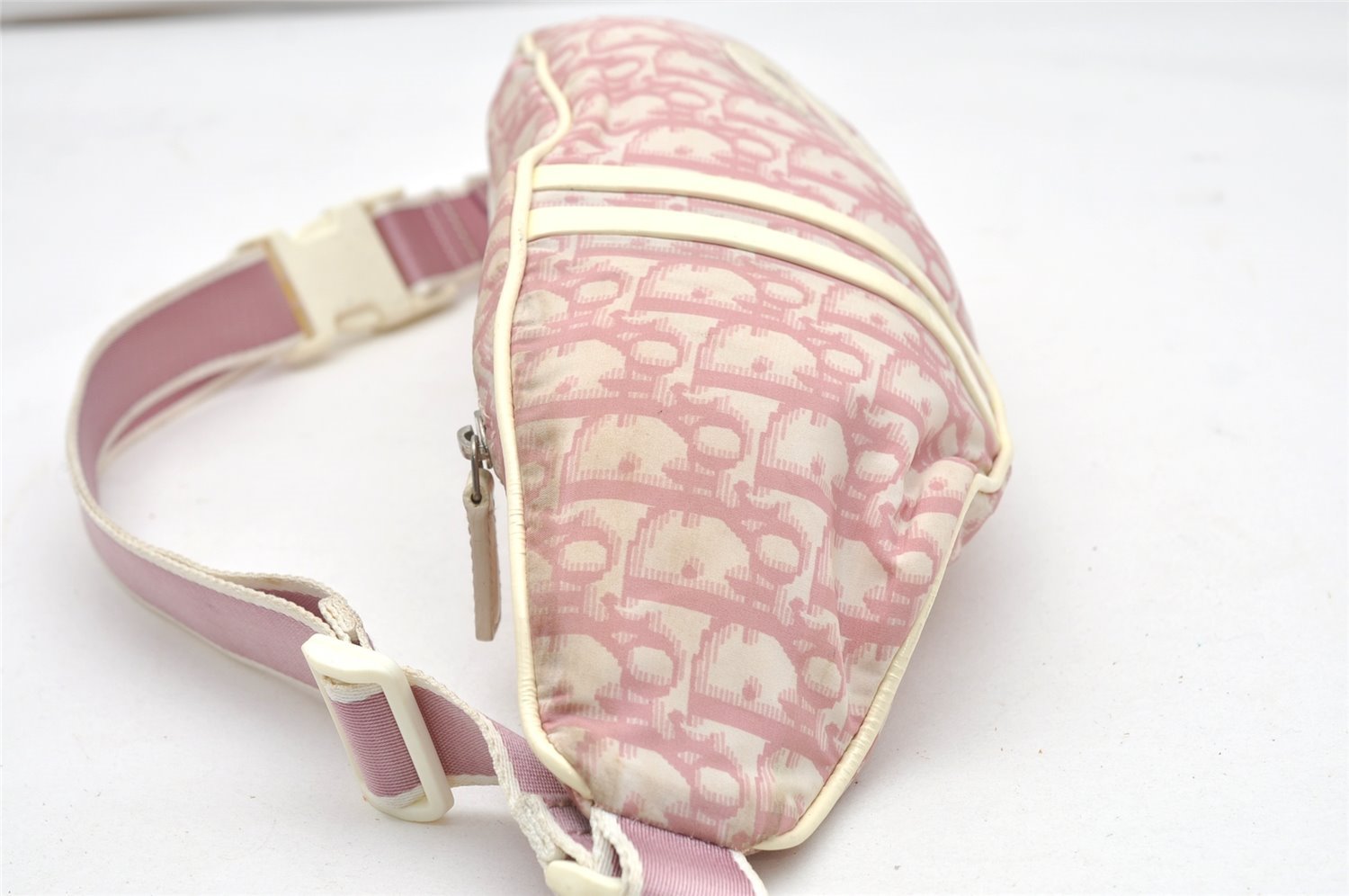 Authentic Christian Dior Trotter No.1 Waist Body Bag Nylon Enamel Pink 5277K