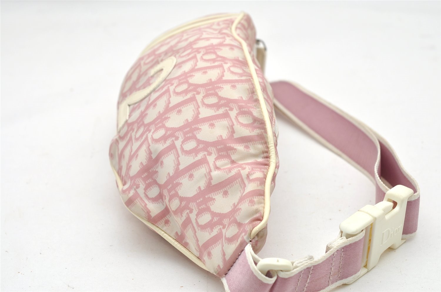 Authentic Christian Dior Trotter No.1 Waist Body Bag Nylon Enamel Pink 5277K