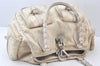 Authentic Christian Dior Trotter Lovely Hand Bag Purse Nylon Leather Beige 5278K