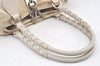Authentic Christian Dior Trotter Lovely Hand Bag Purse Nylon Leather Beige 5278K