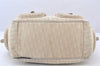 Authentic Christian Dior Trotter Lovely Hand Bag Purse Nylon Leather Beige 5278K