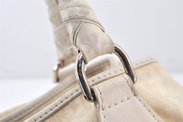 Authentic Christian Dior Trotter Lovely Hand Bag Purse Nylon Leather Beige 5278K