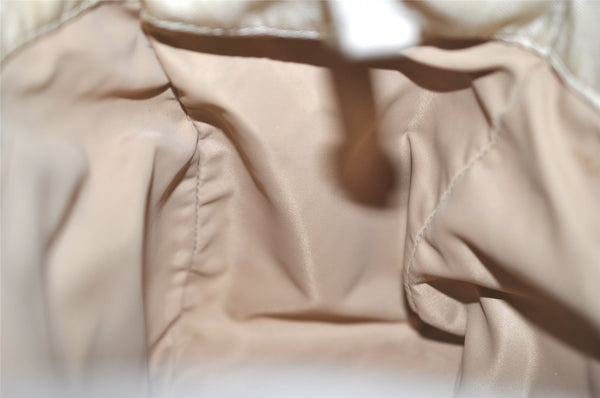 Authentic Christian Dior Trotter Lovely Hand Bag Purse Nylon Leather Beige 5278K