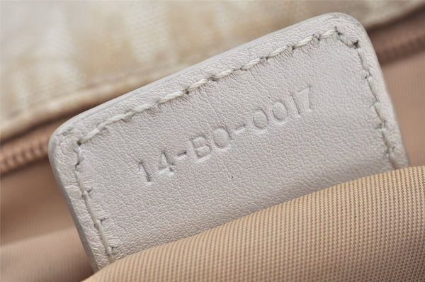 Authentic Christian Dior Trotter Lovely Hand Bag Purse Nylon Leather Beige 5278K