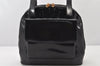 Authentic GUCCI Vintage Bamboo Shoulder Hand Bag Leather Black Junk 5279K