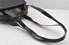Authentic GUCCI Vintage Bamboo Shoulder Hand Bag Leather Black Junk 5279K