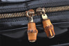 Authentic GUCCI Vintage Bamboo Shoulder Hand Bag Leather Black Junk 5279K