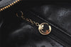 Authentic GUCCI Vintage Bamboo Shoulder Hand Bag Leather Black Junk 5279K