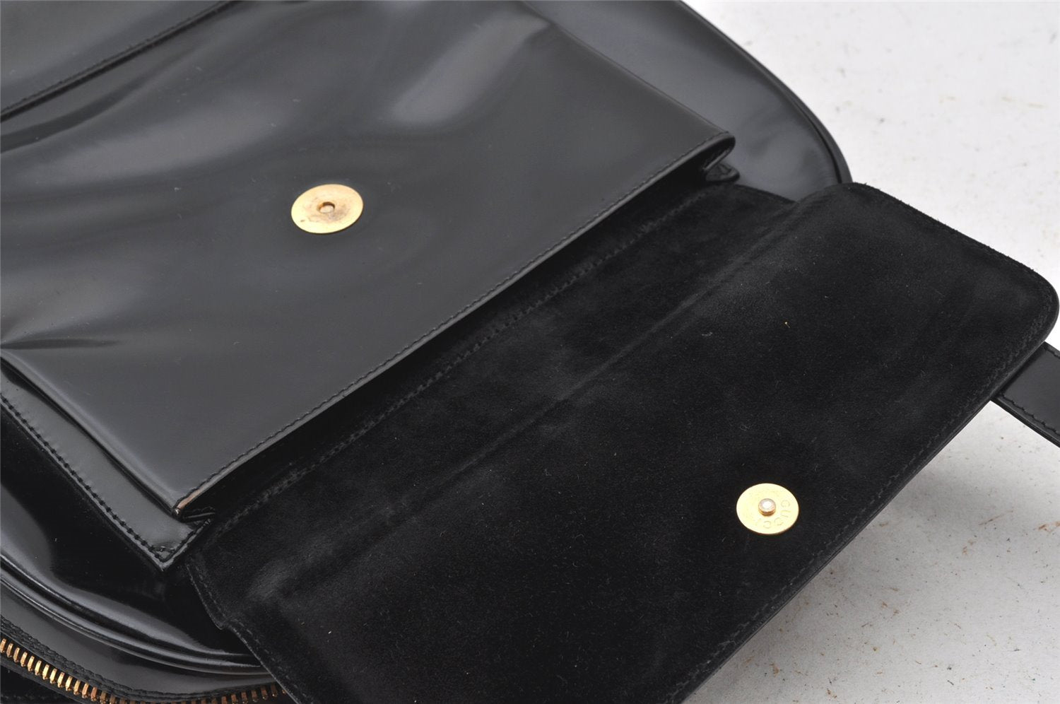 Authentic GUCCI Vintage Bamboo Shoulder Hand Bag Leather Black Junk 5279K