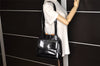 Authentic GUCCI Vintage Bamboo Shoulder Hand Bag Leather Black Junk 5279K