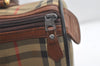 Authentic Burberrys Nova Check Canvas Leather Hand Boston Bag Beige Brown 5280K