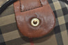 Authentic Burberrys Nova Check Canvas Leather Hand Boston Bag Beige Brown 5280K