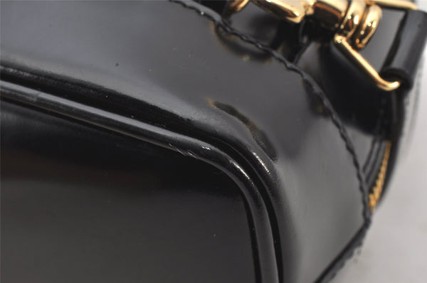 Authentic GUCCI Bamboo Shoulder Cross Bag Purse Leather Black Junk 5281K