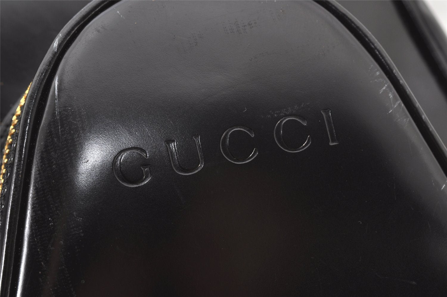 Authentic GUCCI Bamboo Shoulder Cross Bag Purse Leather Black Junk 5281K