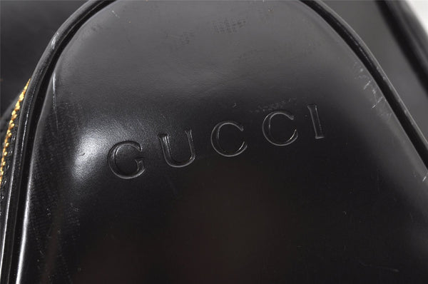 Authentic GUCCI Bamboo Shoulder Cross Bag Purse Leather Black Junk 5281K
