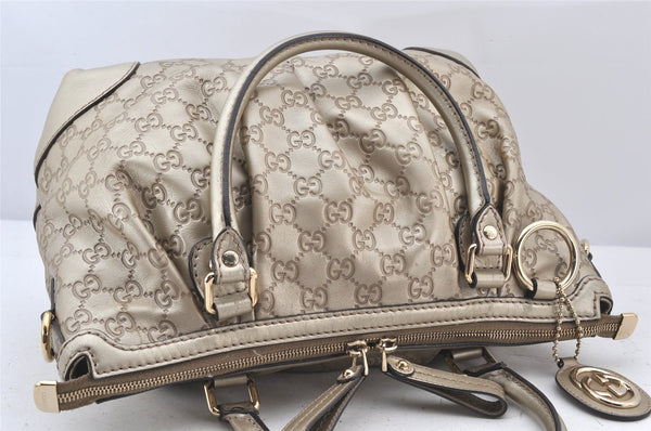 Authentic GUCCI Guccissima Sukey 2Way Tote Bag GG Leather 247902 Gold 5282K