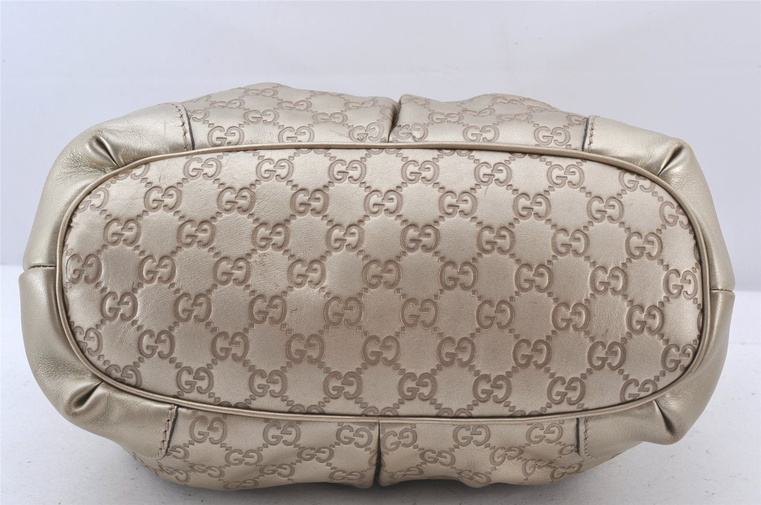 Authentic GUCCI Guccissima Sukey 2Way Tote Bag GG Leather 247902 Gold 5282K