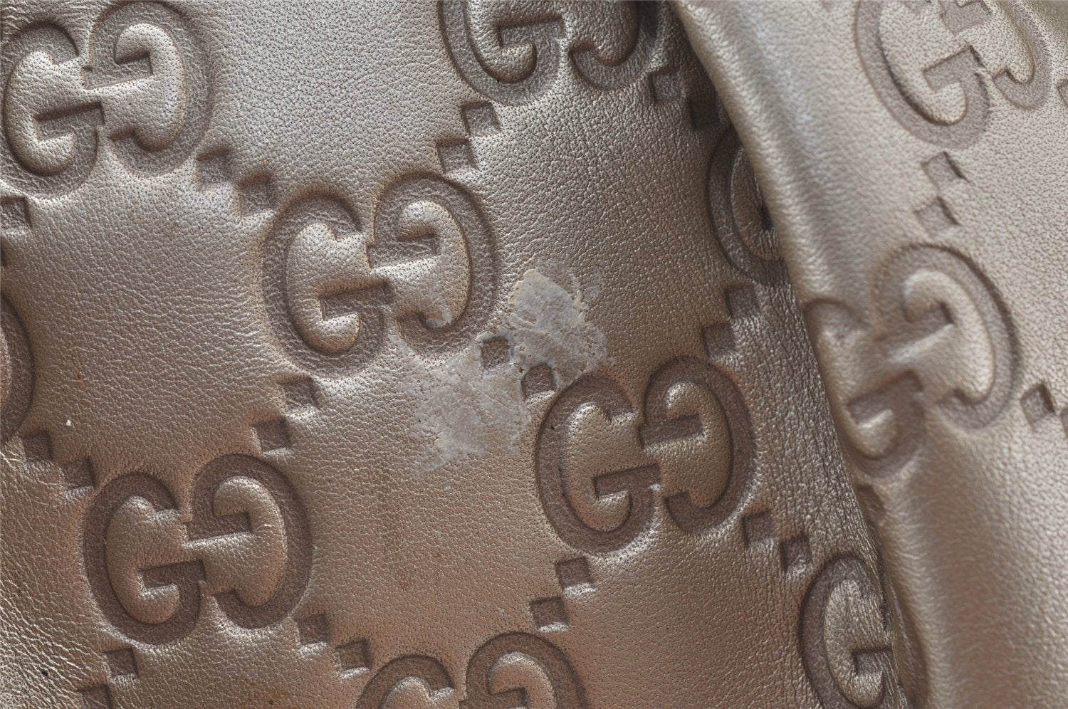 Authentic GUCCI Guccissima Sukey 2Way Tote Bag GG Leather 247902 Gold 5282K