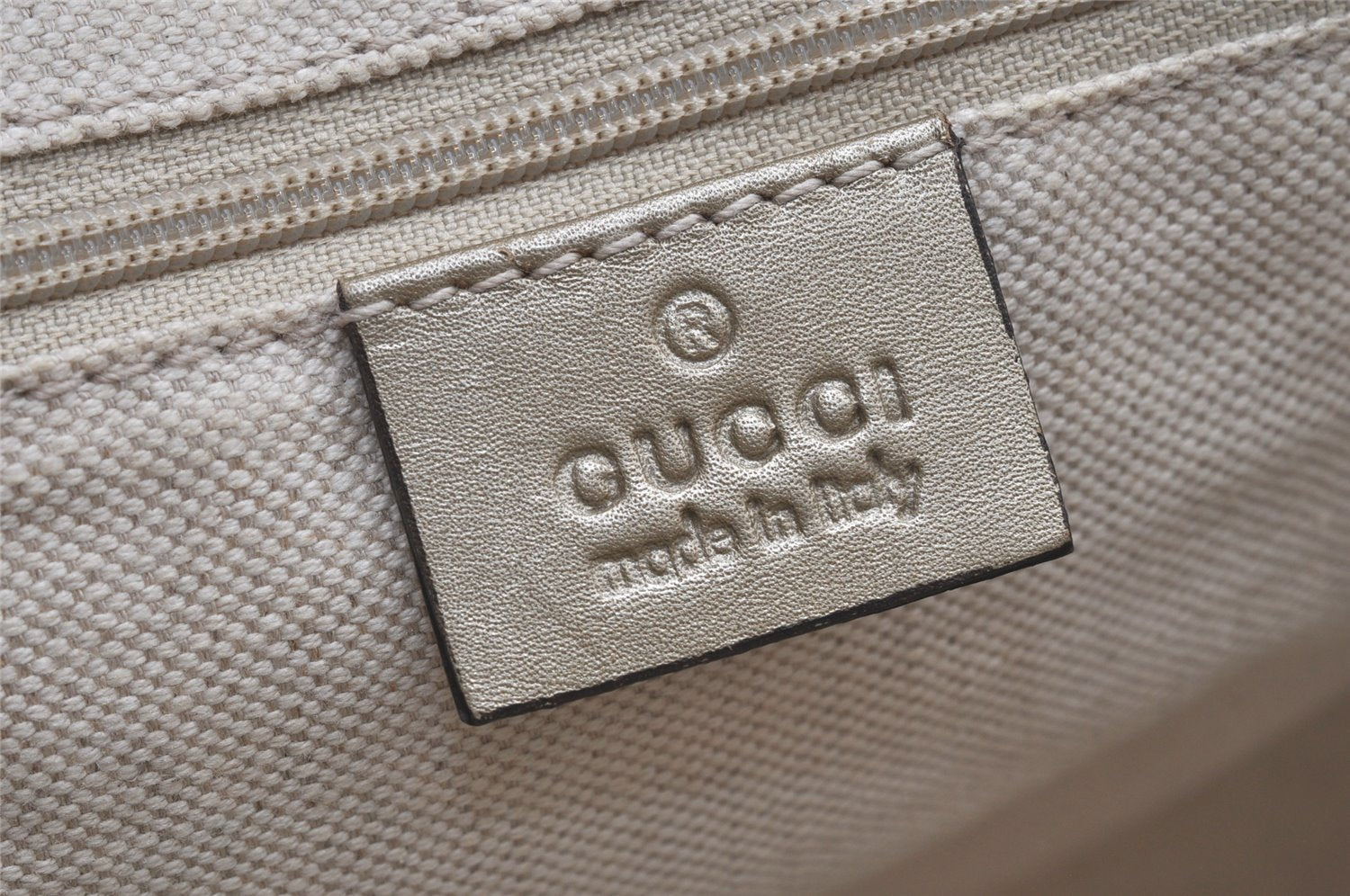 Authentic GUCCI Guccissima Sukey 2Way Tote Bag GG Leather 247902 Gold 5282K