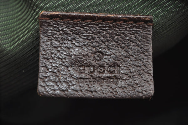 Authentic GUCCI Vintage Pouch Purse GG Canvas Leather 29595 Brown 5283I