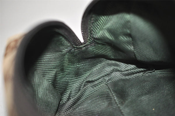 Authentic GUCCI Vintage Pouch Purse GG Canvas Leather 29595 Brown 5283I