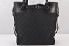 Authentic GUCCI Vintage Shoulder Tote Bag GG Canvas Leather 107757 Black 5283K