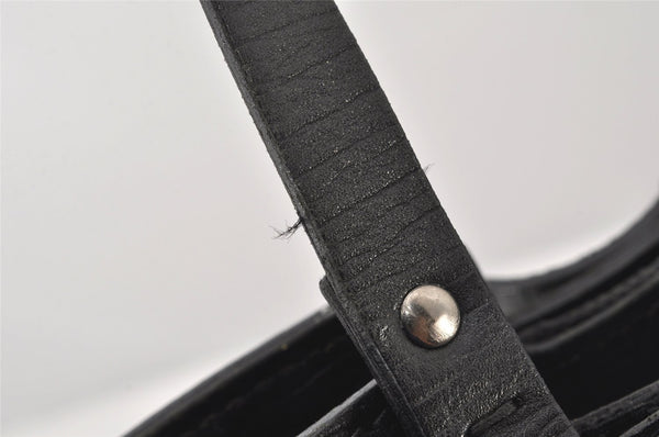 Authentic GUCCI Vintage Shoulder Tote Bag GG Canvas Leather 107757 Black 5283K