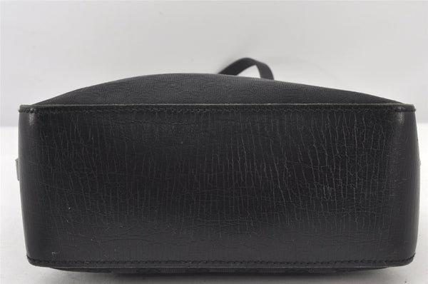 Authentic GUCCI Vintage Shoulder Tote Bag GG Canvas Leather 107757 Black 5283K