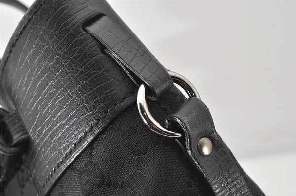 Authentic GUCCI Vintage Shoulder Tote Bag GG Canvas Leather 107757 Black 5283K