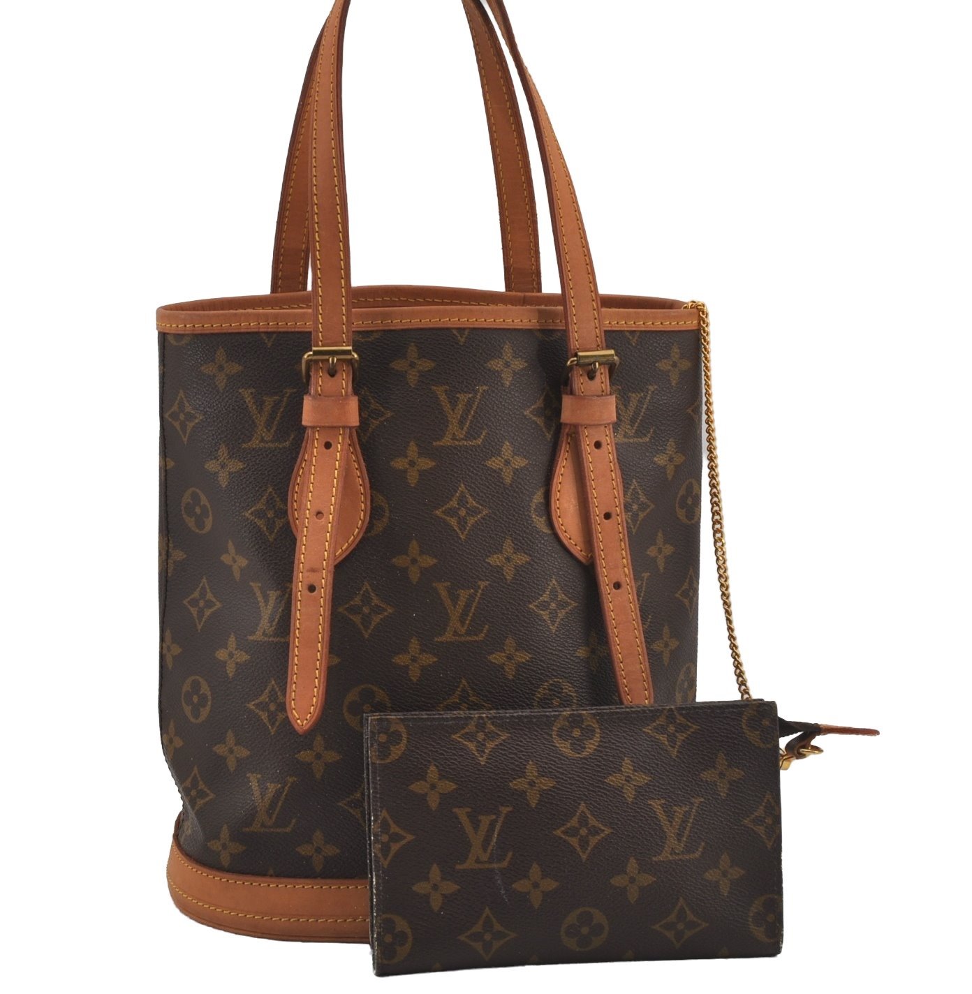 Authentic Louis Vuitton Monogram Bucket PM Shoulder Bag Old Model LV Junk 5284J