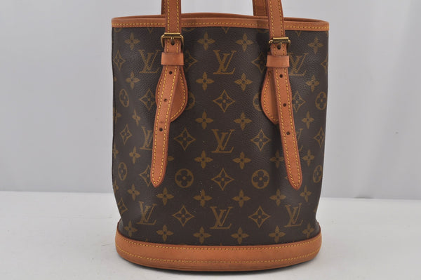 Authentic Louis Vuitton Monogram Bucket PM Shoulder Bag Old Model LV Junk 5284J
