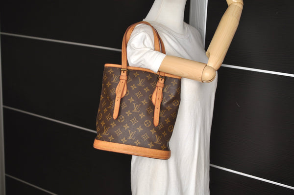 Authentic Louis Vuitton Monogram Bucket PM Shoulder Bag Old Model LV Junk 5284J