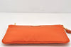 Authentic PRADA Tessuto Nylon Saffiano Leather Pouch Purse 1N1868 Orange 5284K