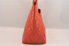 Authentic CHANEL Lamb Skin Medallion CC Logo Shoulder Tote Bag Orange 5285M