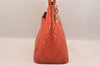 Authentic CHANEL Lamb Skin Medallion CC Logo Shoulder Tote Bag Orange 5285M