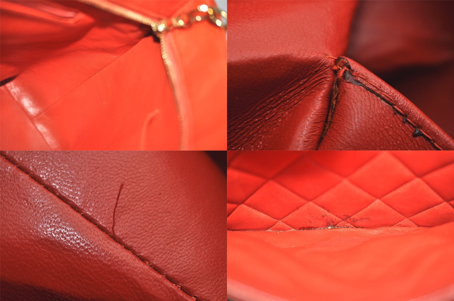 Authentic CHANEL Lamb Skin Medallion CC Logo Shoulder Tote Bag Orange 5285M